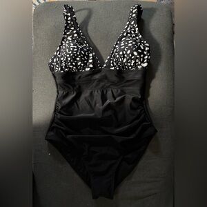 Black and White One-Piece Swimsuit